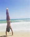 beach handstand skin pants